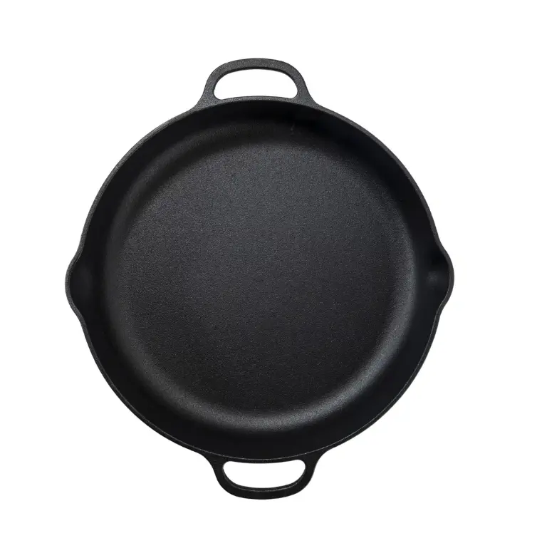 14 inch Pre-seasoned Cast Iron Skillet with Dual-Side Handles, Black Kitchen Cookware Pan