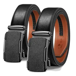 RYNEOCES Men's Belt Slide Ratchet Belt For Gift Men DesignerBelt Business Casual Waistband for WorkOffice Bifold Wallet Side Buckle Western Cowboy Belt Durable Belts