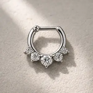 Surgical Steel Gemmed Princess Septum Clicker