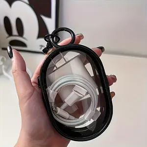 Portable Clear PVC Storage Box with Keychain – Perfect for Travel & Daily Use