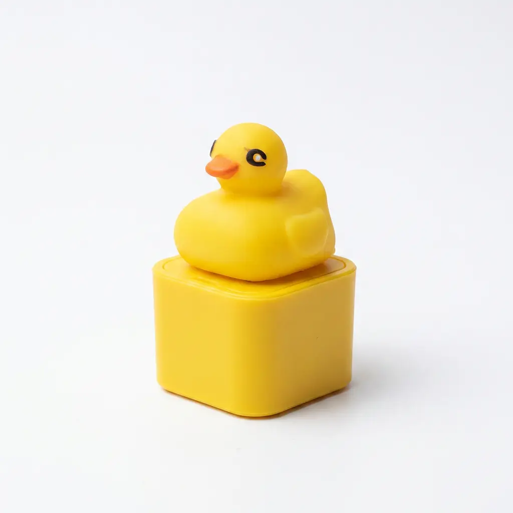 1 Pcs Quacking Duck Fidget Toy Keychain Rechargeable Duck Button Keychain Noise Maker Fidget Keyboard Clicker with Sound LED Lights Anxiety Stress Relief Sensory Toy