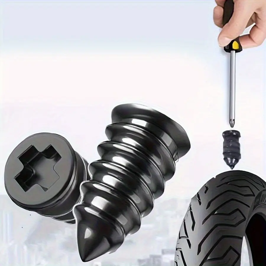 21-Piece Quick Tire Patch Repair Kit, Includes Large & Small Nails, Screwdriver and Spiral Rivets for Car, Motorcycle, Bike and Electric Vehicle Use, Car Repair Tool, Auto Repair Tools, Automotive Repair Tools, Tire Repair Kits
