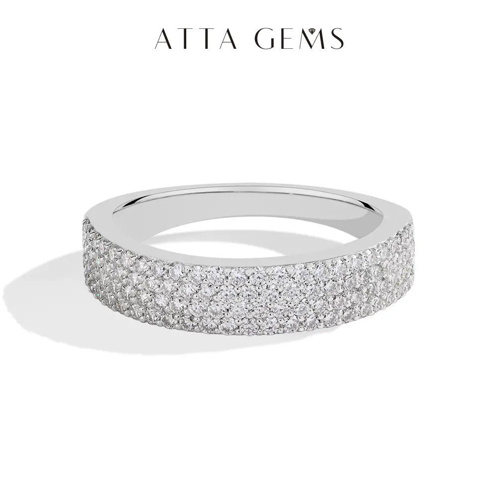 All Synthetic Moissanite Ring D Color 0.75CT Wedding Band Daily Party Wear Fine Jewelry Gift R223