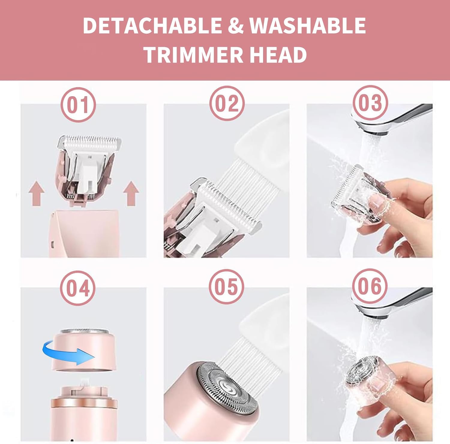 Women's Shaver, 2026 Upgrade Dual Head Shaver - 2-in-1 Electric Shaver for Legs, Armpits, Face & Bikini, Rechargeable, Facial & Bikini Trimmer for Women (Pink) Women's Shaver, 2026 Upgrade Dual Head Shaver - 2-in-1 Electric Shaver for Legs, Armpits, Face & Bikini, Rechargeable, Facial & Bikini Trimmer for Women (Pink)