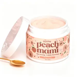Skin Firming Body Cream by AMATEMAS Peach Mami - Vegan Moisturizer with Caffeine, Hyaluronic Acid, Coconut & Jasmine, Deep Hydration & Smooth Glow for All Skin Types