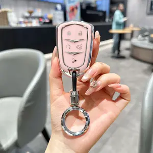 For Cadillac Key Fob Cover, Key Fob Case Shell for 2015-2019 Cadillac Escalade CTS XTS ATS STS XT4 XT5 CT6 SRX Premium Soft TPU Smart Key Holder