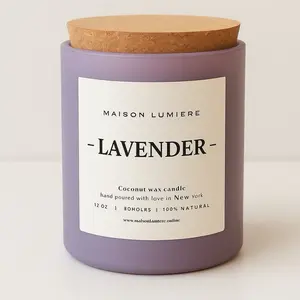 LAVENDER/ LAVENDER & SAGE - Wax Candle Hand Poured 12 oz Natural Scented Home Fragrance Made in New York! 	•	lavender candle for home decor, 	spa-inspired home  Decoration.