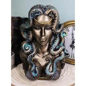 Sea Witch Goddess Cecaelia Kraken Octopus Tentacles Haired Woman Bust Statue