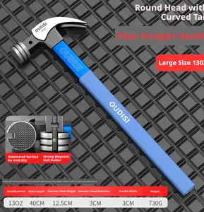 Insulated Handle Claw Hammer With Magnetic Steel Nail Hammer American Claw Hammer PVC Plastic Handle