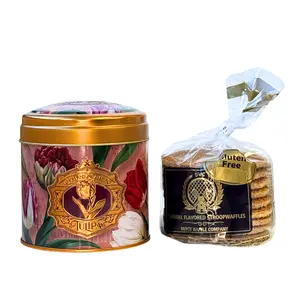 Dutch Design Stroopwafel Tin Can with 8ct Gluten Free Stroopwafels Combo