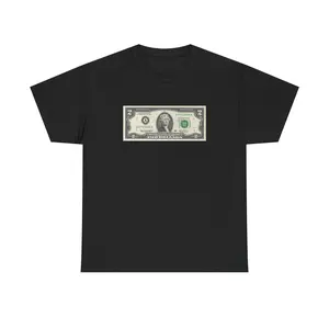 2 Dollar Bill Shirt, Unisex Cotton Tee, Fun Gift for Men and Women