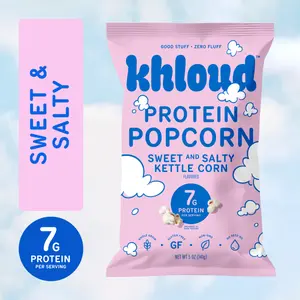 Sweet & Salty Kettle Corn Khloud Protein Popcorn by Khloe Kardashian | 7g of Protein Per Serving | No Seed Oils | Gluten-Free | Available in 4pk or 12pk