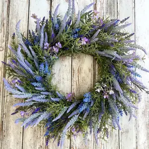 Seasonal Welcome Wreath, Faux Flower Garland, Decorative Greenery, Dual-Color Realistic Door Hanging Decor, Spring Summer New Window Display, Entrance Hall Decoration, Waterproof Outdoor Hangpiece