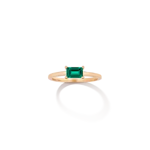 Birthstone Baguette Ring - Emerald
