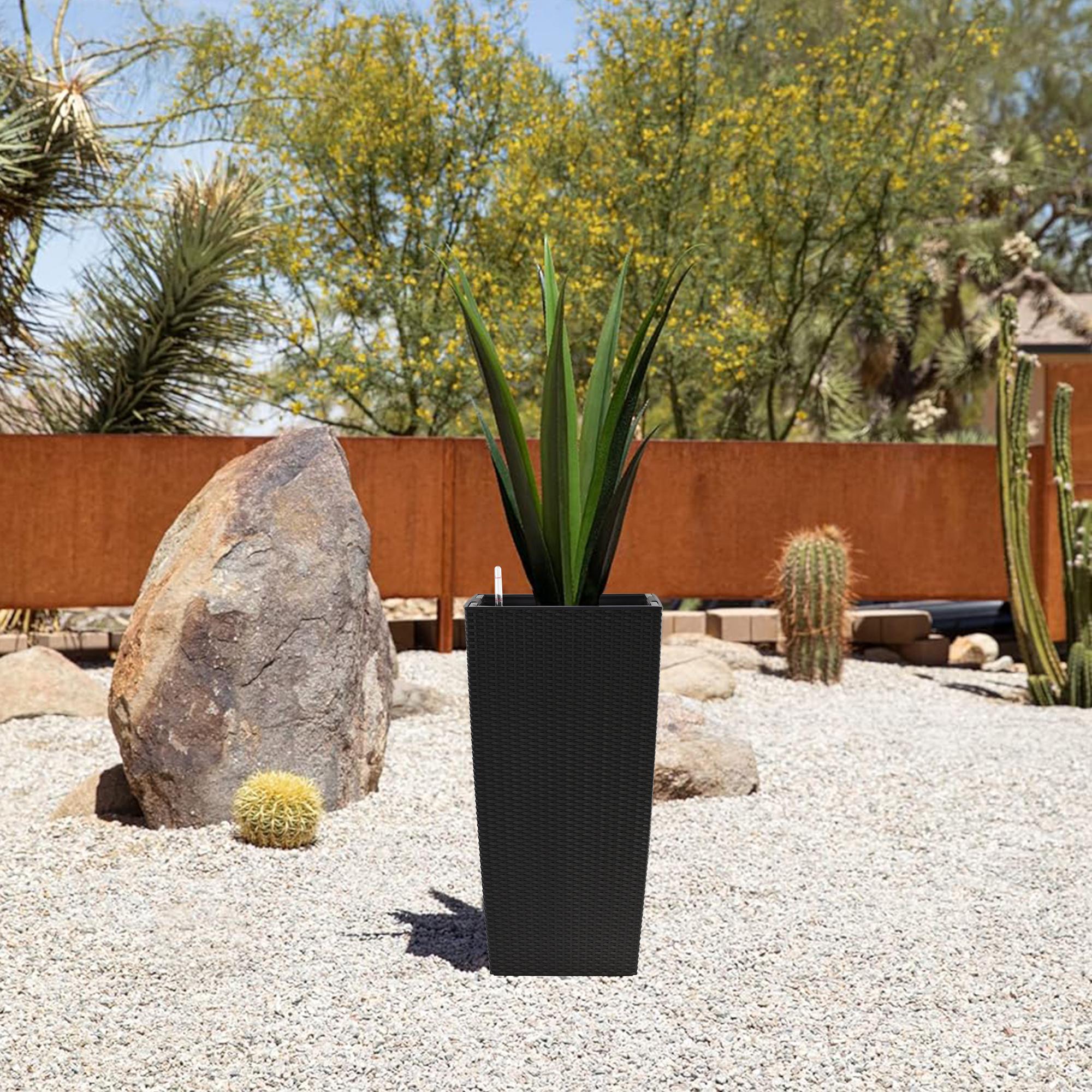 30" Tall Large Flower Pots Planter with Self-Watering Drainage Holes & Inner Trays | Indoor Outdoor Plant Pot with Water Level Monitor, Inner Bucket | Self-Watering Planter for Garden, Patio, Porch, Backyard 30" Tall Large Flower Pots Planter with Self-Watering Drainage Holes & Inner Trays | Indoor Outdoor Plant Pot with Water Level Monitor, Inner Bucket | Self-Watering Planter for Garden, Patio, Porch, Backyard