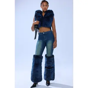 ALL A DREAM DENIM PANT WITH FUR CUFFS