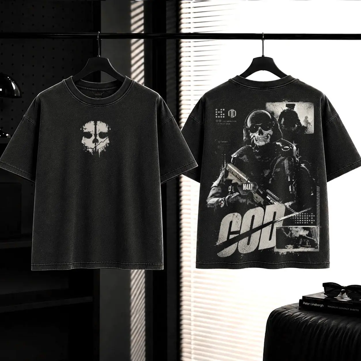 Call Of Duty -GHOST  Washed T-Shirt, Tank Top, Sweatshirt, Hoodie action rpg fps game boss movie game 2 sided washed printed Casual graphic tee lover game acid wash