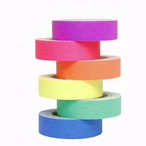 6 Neon Tape Strips, 6 Colors, Fluorescent Tape, UV Light, Fluorescent Gaffer Tape, Neon Color Party Decoration