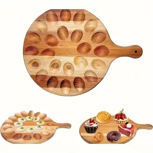 2 Pack Egg Storage Organizer - Perfect for Keto Diet & Meal Prep | Wood Farmhouse Egg Holder with Handle | Countertop Display Rack | Space Saving Kitchen Organization