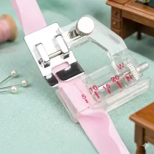 Snap-On beaded Rolled Hem Presser Foot, Bias Cut Fabric Free Motion Hemming Foot Attachment, Sewing Machine Presser Feet Set for Chiffon Denim DIY Garment Crafting Tools