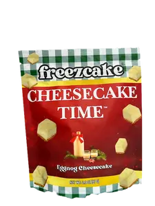 Freezcake Freeze-dried Cheesecake - Eggnog Cheesecake 60g Festive Delight Portable Dessert Snack Easy to Enjoy Rehydrate & Savor