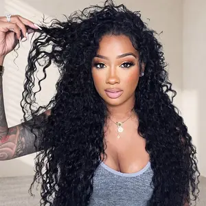 WIGCHIC 4C Edges Water Wave Half Wig Human Hair 3 In 1 Seamless Flip Over 180% Density Glueless Wig for Beginners