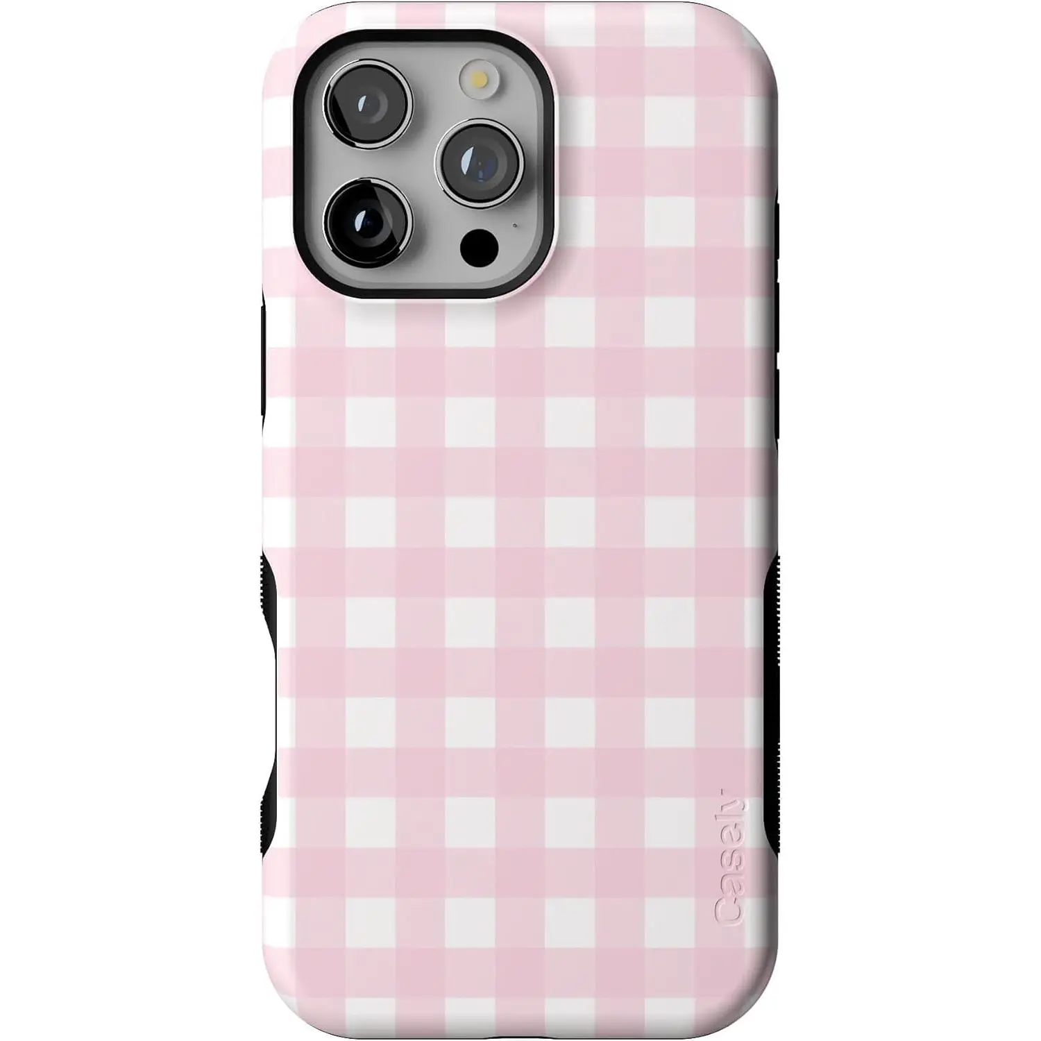 Casely iPhone 16 Pro Case | Sunday Best | Pink Plaid | Bold Protective Design | Compatible with MagSafe