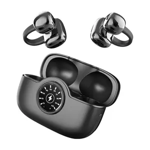 Open Ear Headphones,Over Ear Earbuds with Ergonomic Earhook,Bluetooth Headphones 5.4 with Smart Digital Display,40H Playtime,IPX6 Waterproof,Touch Control Operate Fit Cycling,Running,Workout(Black)