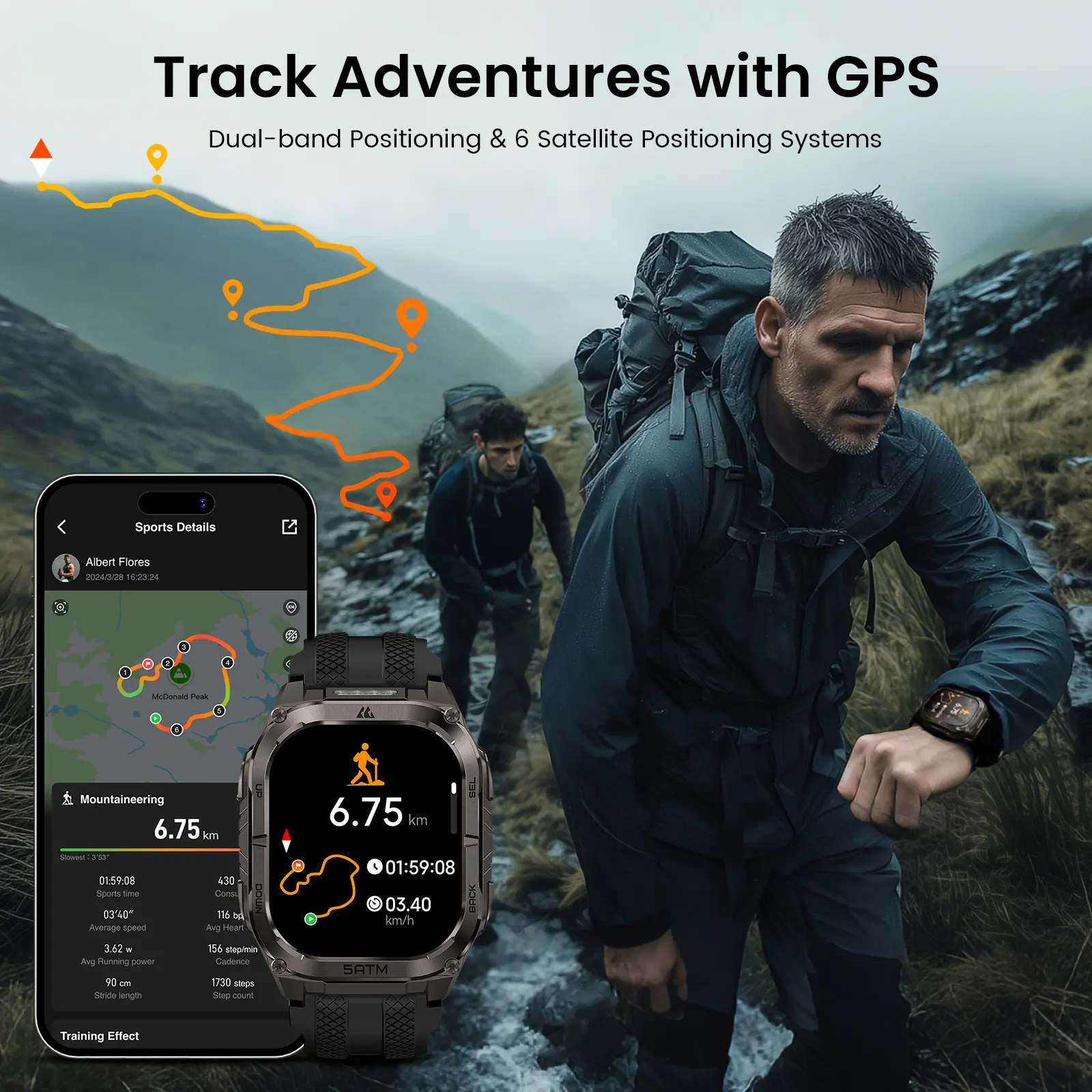 KOSPET Tank M4C Outdoor Smart Watch with GPS, 1.96" AMOLED Display, Built-in LED Flashlight & Walkie-Talkie, Long Battery Life, 50m Waterproof, Bluetooth Calls, 24/7 Heart Rate/Sleep Monitor KOSPET Tank M4C Outdoor Smart Watch with GPS, 1.96" AMOLED Display, Built-in LED Flashlight & Walkie-Talkie, Long Battery Life, 50m Waterproof, Bluetooth Calls, 24/7 Heart Rate/Sleep Monitor