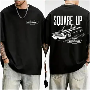 Vintage SQUARE UP Squarebody Trucks T-shirt Truck Enthusiast Chevrolet Gang T-shirt Men's Classic Casual Top Cotton Fabric Women Womenswear