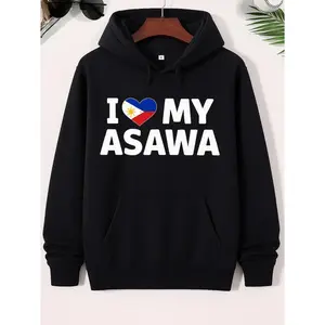 Men's Filipino national pride and romantic expression Graphic Hoodie - Long Sleeve Pullover Regular Fit | Soft & Breathable Fabric, Durable Print, Everyday Comfort, Machine Washable, retro streetwear casual wear for dates, outdoor activities, and cultural
