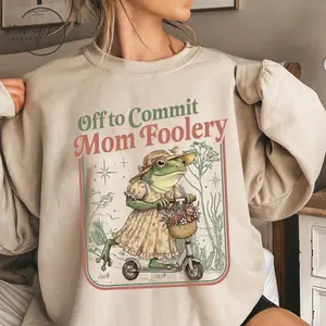 Mama Frog Off to Commit Mom Foolery Mothers day T-shirt, Mother's Day Gift, Custom Name Shirt, Children Name Mom Hoodie