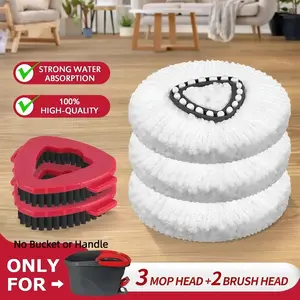 For O-Cedar Mop Head Refill, Mop Head & Scrub Brush Replacement for EasyWring 1 Tank System, Spin Mop Accessories, Cleani，2026 Upgradedng Supplies，cleaning products， Microfiber Mop Heads Microfiber Mop Pads Absorbent steam mop for floors