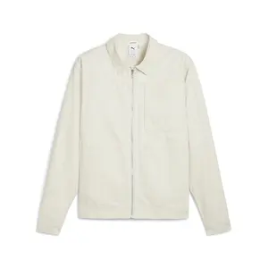 PUMA Mens Mmq Zip Overshirt Jacket Athletic Outerwear Casual - White PUMA Mens Mmq Zip Overshirt Jacket Athletic Outerwear Casual - White