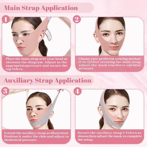 Adjustable V Line Sleep Strap: Prevents Mouth Breathing & Tightens Jawline – Overnight Face Slimming Mask for Contouring and Nasal Breathing Support（ From chin to the top of the head: 23-26.5 inches）