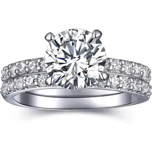 2 CT Round Cut Engagement Rings for Women  Wedding Ring Band Promise Rings for Her, Cubic Zicornia Ring 2 count, Size 4-11