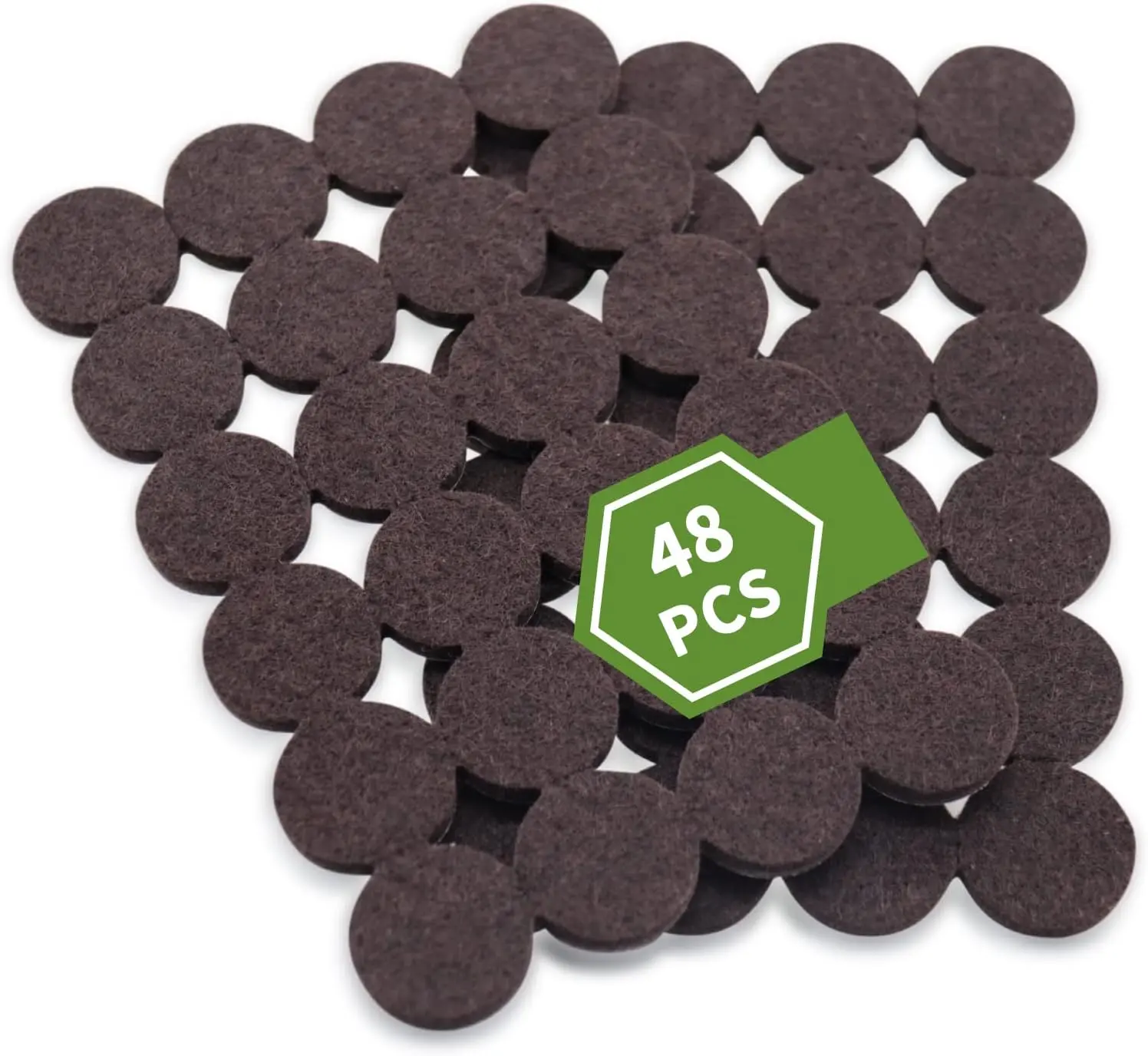 48-Piece Round Shape Self-Adhesive Felt Furniture Pads - Anti-Scratch Floor Protectors for Hardwood Floors, Noise Reduction Pads for Universal Furniture Legs, Dark Brown