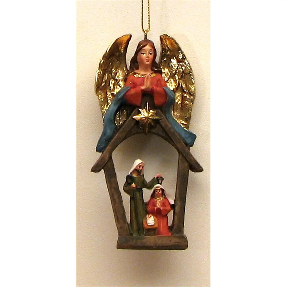 212 MAIN Decorative Resin Angel Nativity Ornament - 40.5in H x 2.25in W x 0.75in D, 1.1 lbs Resin Figures, Religious Indoor Hanging Christmas Home Festive Decoration