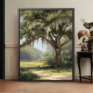 [sale off up to 40%] [Frame Canvas] Rustic Nature Forest Landscape, Vintage Country Woodland Canvas Wall Art