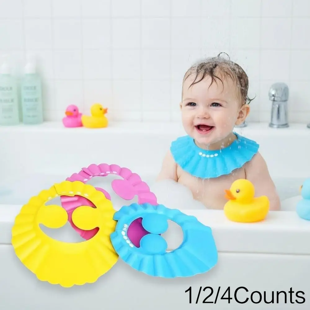 Adjustable Baby Newborn Shampoo Hat - Soft silicone Bath Visor, Waterproof Ear Protection for Kids, Hypoallergenic Reusable Washing Cap, No-Slip bathing accessory for infant toddler, Shower Caps
