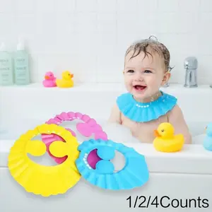 Adjustable Baby Shampoo Hat - Soft silicone Bath Visor, Waterproof Ear Protection for Kids, Hypoallergenic Reusable Washing Cap, No-Slip bathing accessory for infant toddler, Shower Caps