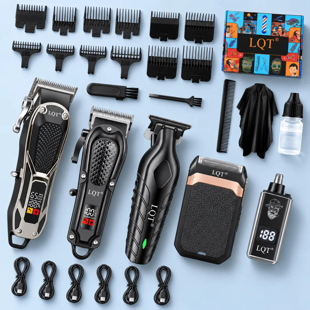 Fresh Cuts, Clean Lines — Your 5-in-1 Grooming Kit High Taper hair trimmers & clippers