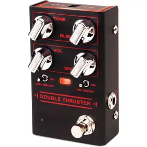 Bass Guitar Pedals High  Overdrive Effect Pedal with  Mid Frequency and  Boost for Bassist Electric Guitar Bass (DOUBLE THRUSTER R-28)