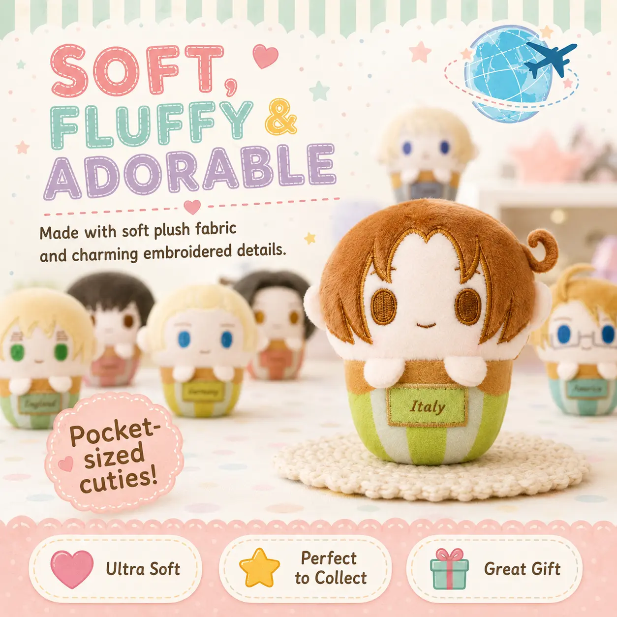 Hetalia Cupcake Plush Toy Collection (8 Designs)