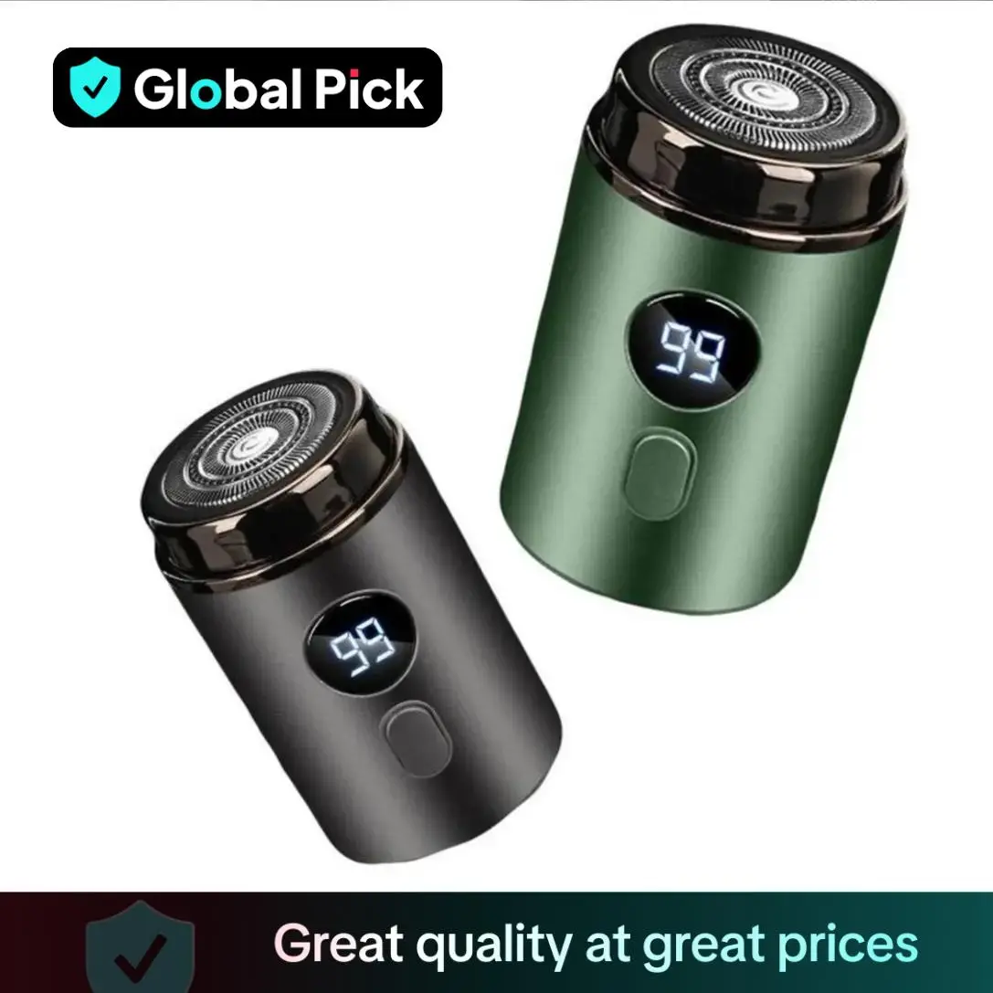 Electric Mini Shaver, Waterproof Portable Usb Rechargeable Razor with Lcd Display, Washable Beard Trimmer for Men, Great for Travel and Home Use, Barb