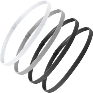 4 count Elastic  Headbands Thick Non-Slip Hair Bands for Women and Men
