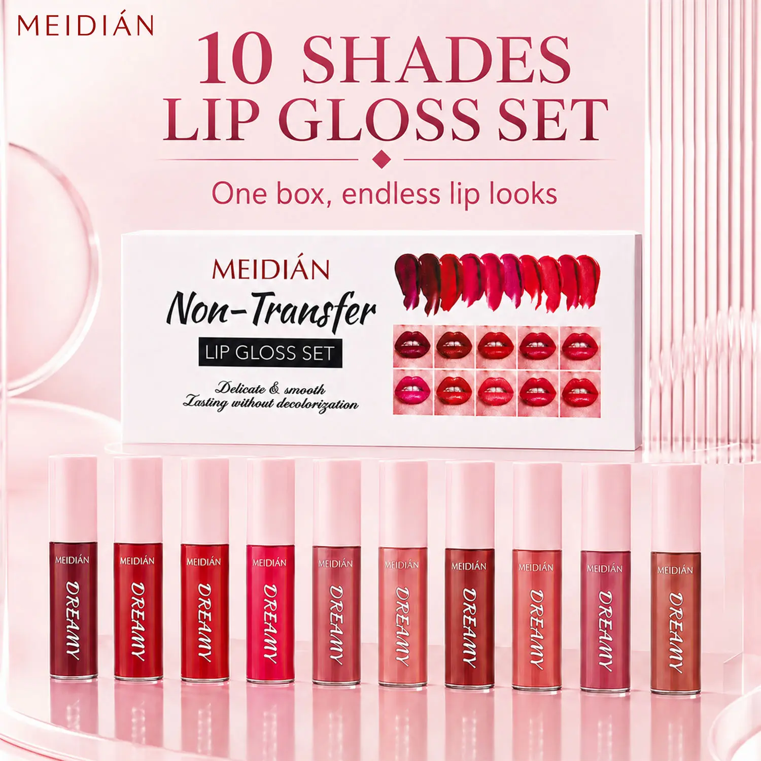 10 Pack Lip Gloss Set, Color Lip Oil for Dry Cracked Lips Moisturizing Hydrating Nourishing   Gifts for Women