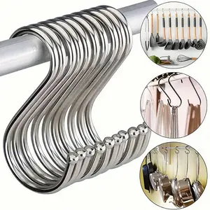 Durable Metal S-Shaped Hooks, Ideal for Organizing Clothing & Essentials, Perfect for Home Use, Stylish Design, Purse Hooks