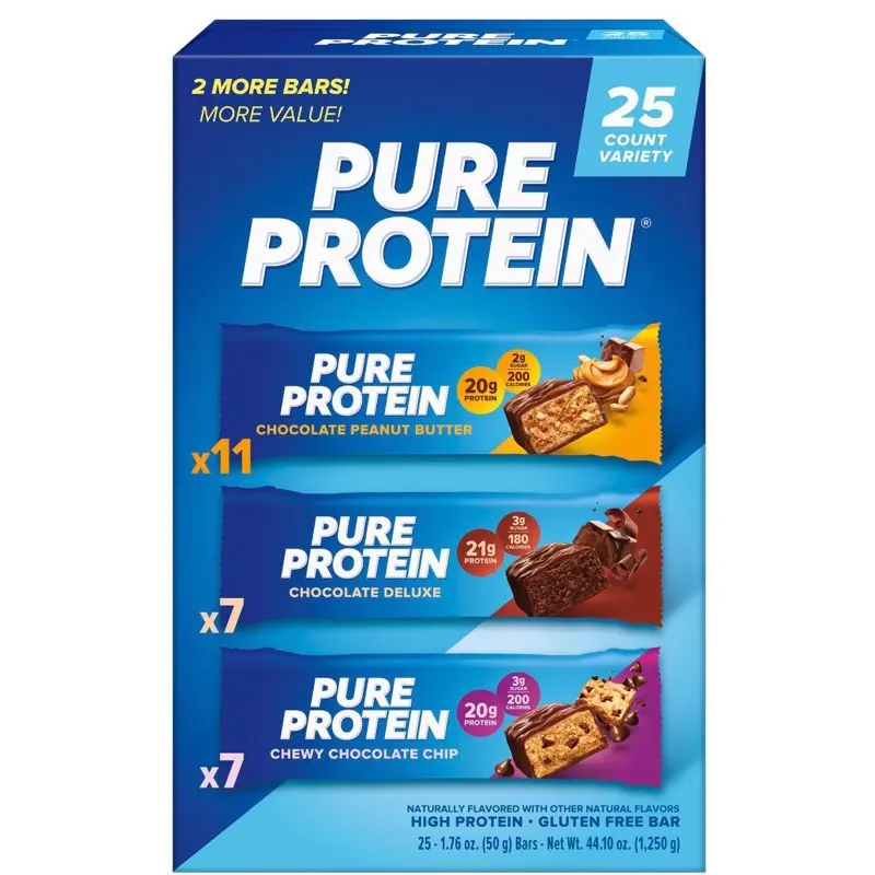 Pure Protein Bars - Variety Pack, 1.76 oz Each, 25 Count