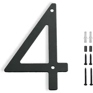 5"Floating House Numbers Metal House Numbers for Outside Large Address Numbers for House Mailbox Numbers Black Modern  Weatherproof Easy Installation (4, 5 Inch Black)